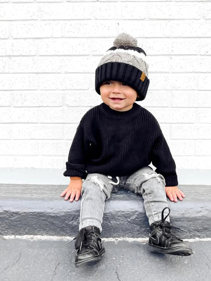 Little Bipsy - Chunky Knit Sweater - Black