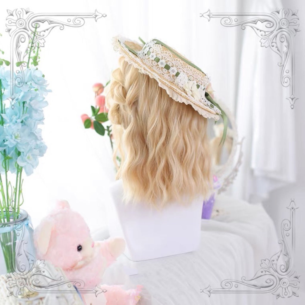 Lolita daily blonde short curly wig BY3301