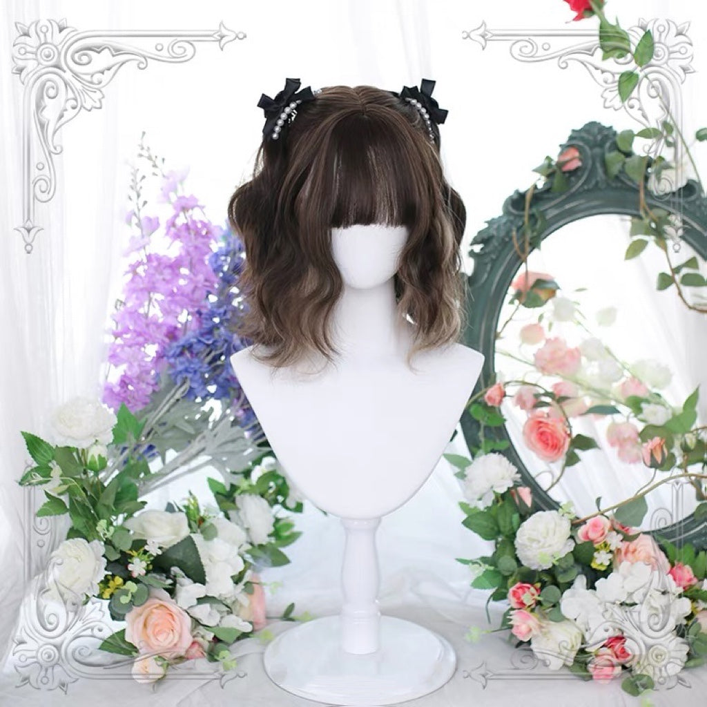 Lolita milk brown pick short curly wig BY3300