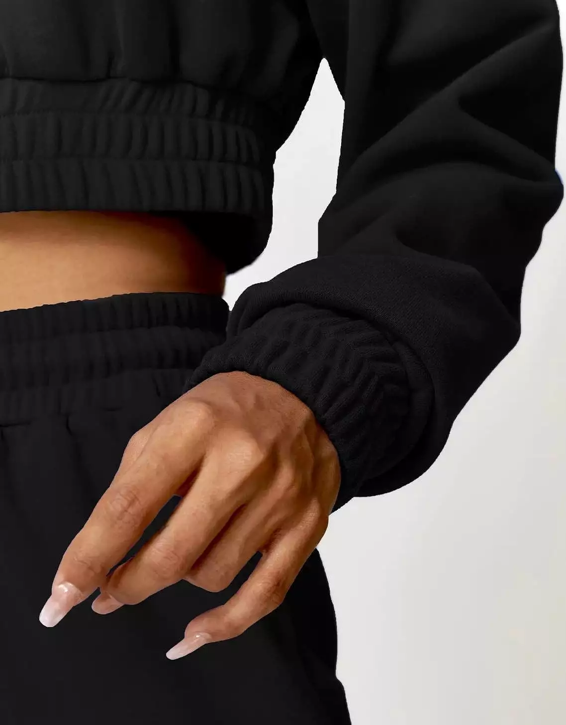 Long Sleeve Cropped Zip Up Hoodie