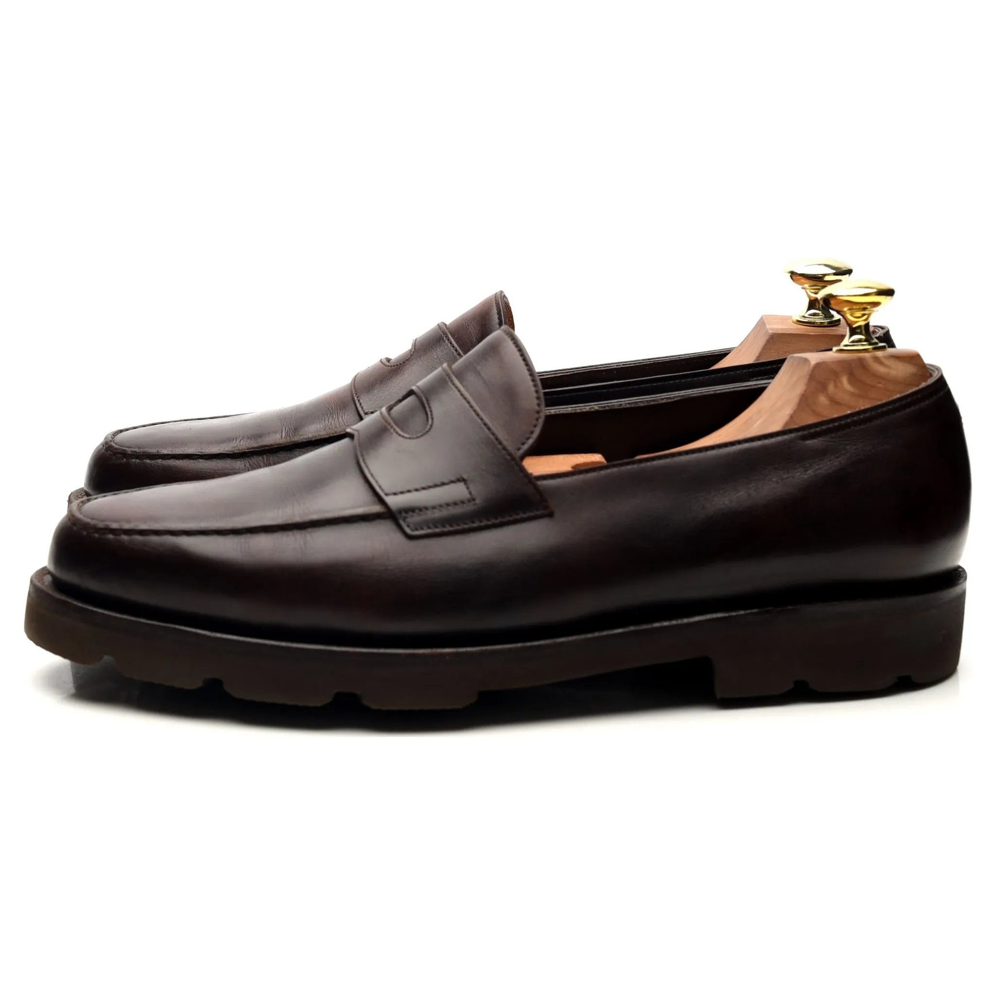 'Lopez' Dark Brown Museum Leather Loafers UK 7.5 E