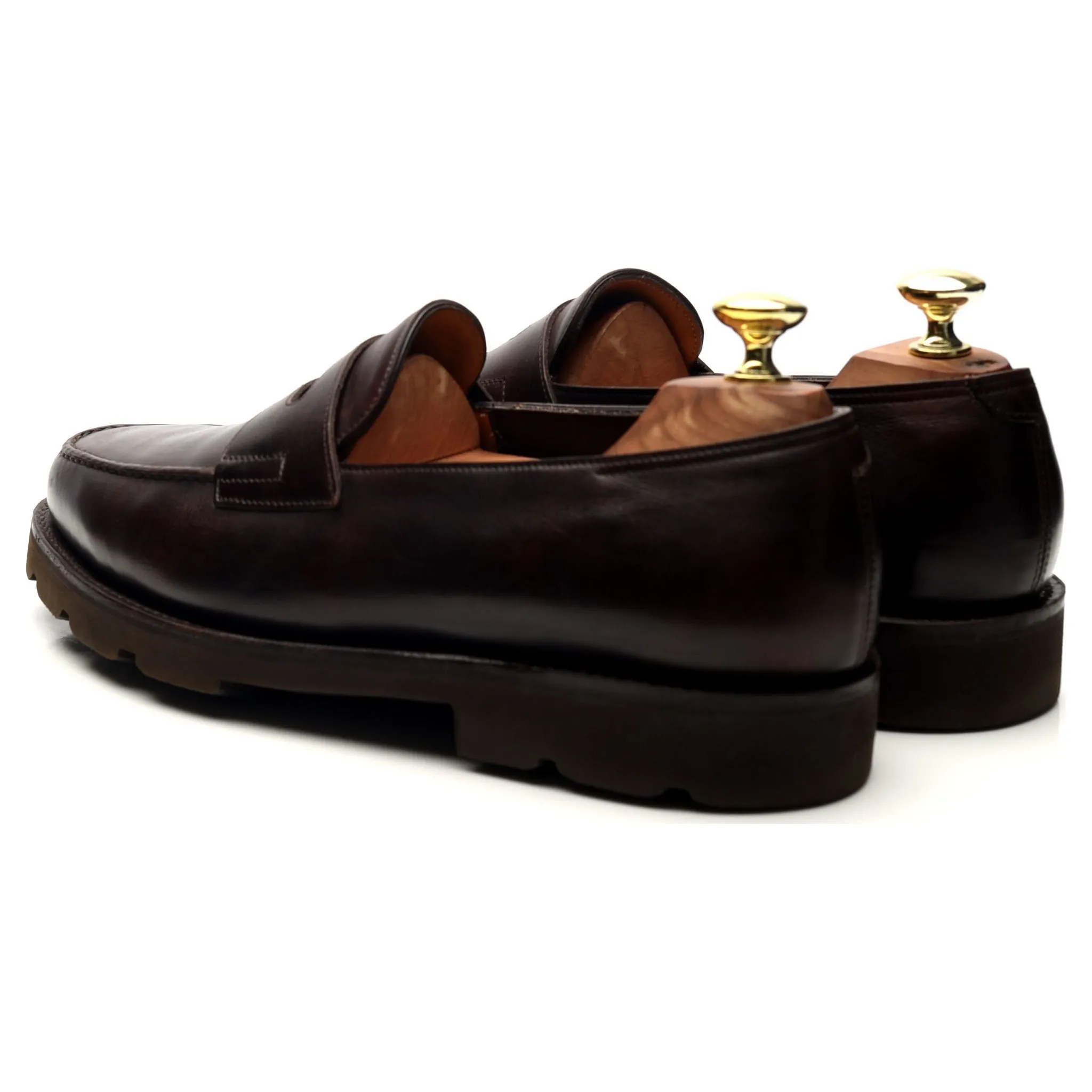 'Lopez' Dark Brown Museum Leather Loafers UK 7.5 E