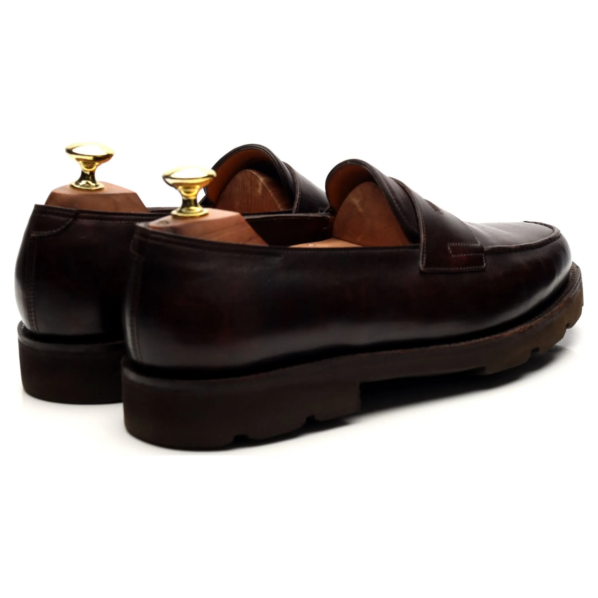 'Lopez' Dark Brown Museum Leather Loafers UK 7.5 E