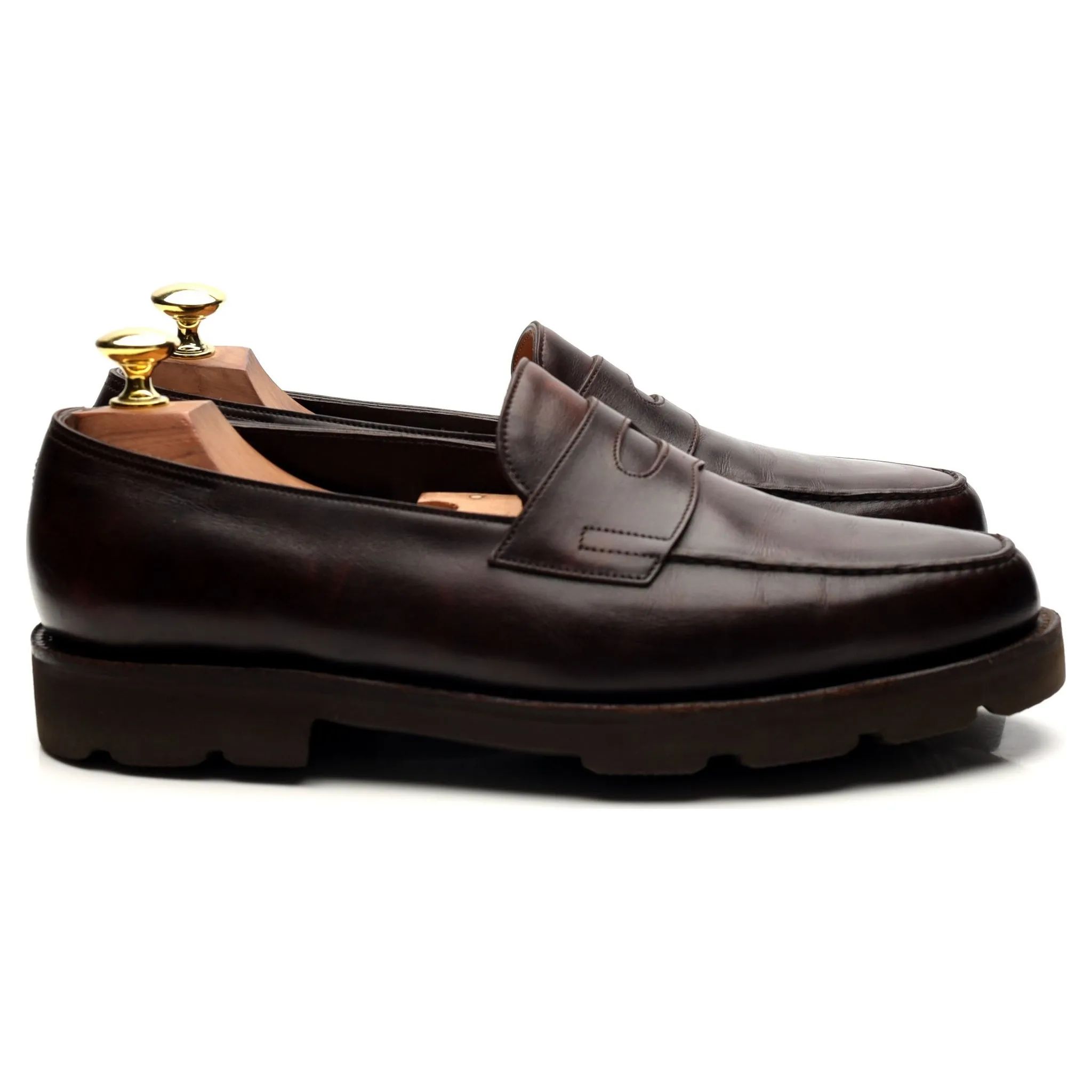 'Lopez' Dark Brown Museum Leather Loafers UK 7.5 E