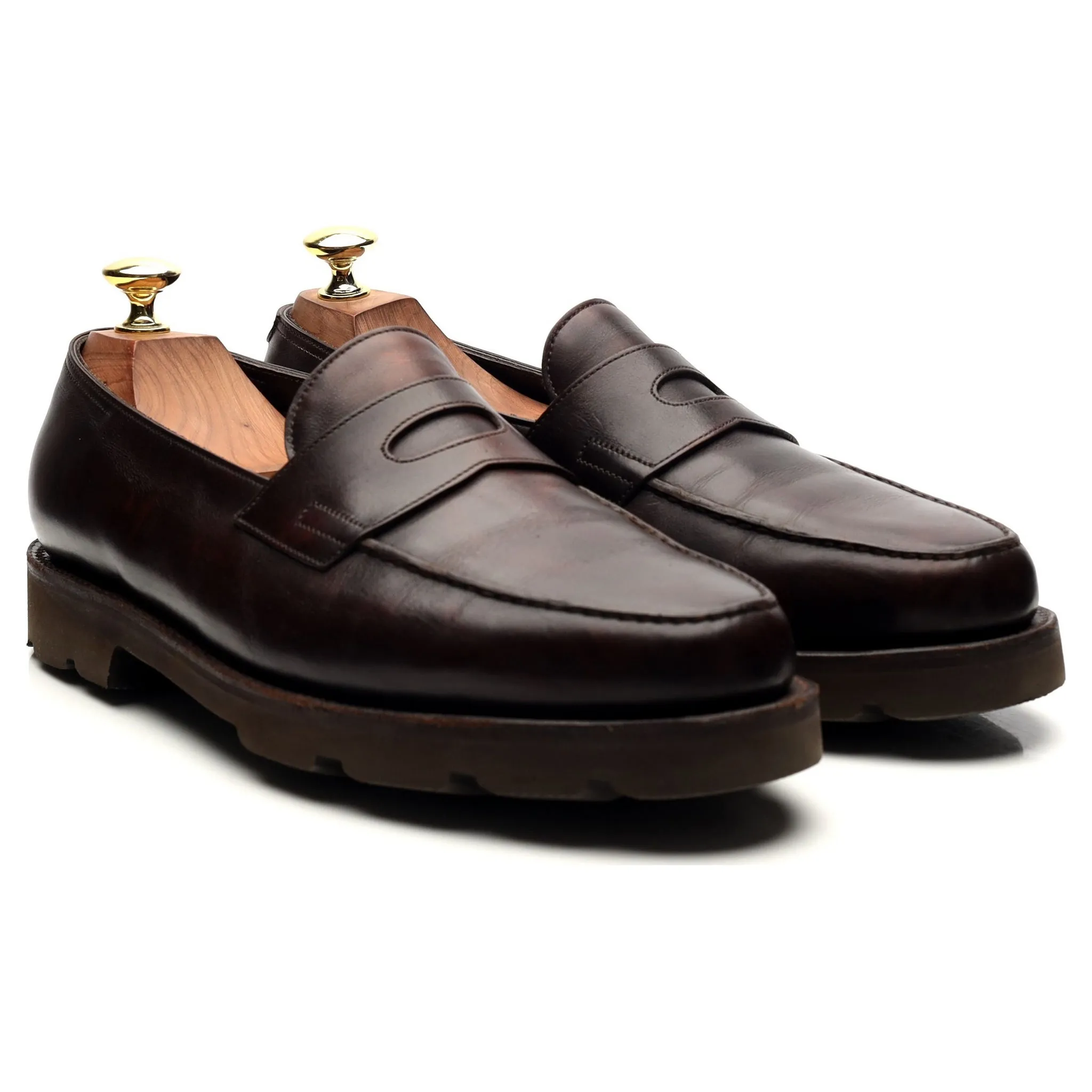 'Lopez' Dark Brown Museum Leather Loafers UK 7.5 E