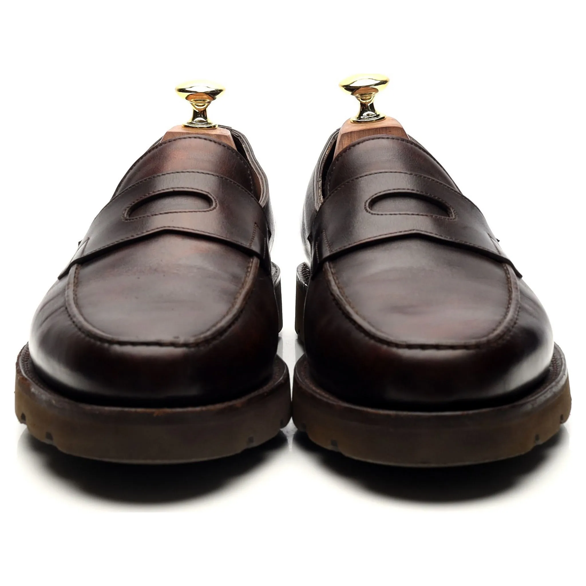 'Lopez' Dark Brown Museum Leather Loafers UK 7.5 E