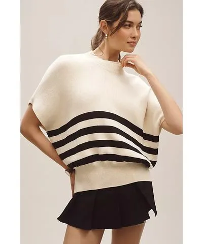 Maeve Oversized Short-Sleeve Sweater