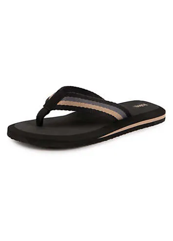 Mens Black Tape Toe Post Sandals by Totes | Look Again