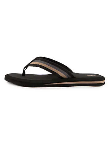 Mens Black Tape Toe Post Sandals by Totes | Look Again