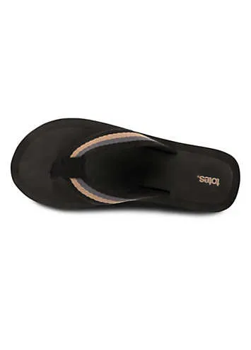 Mens Black Tape Toe Post Sandals by Totes | Look Again