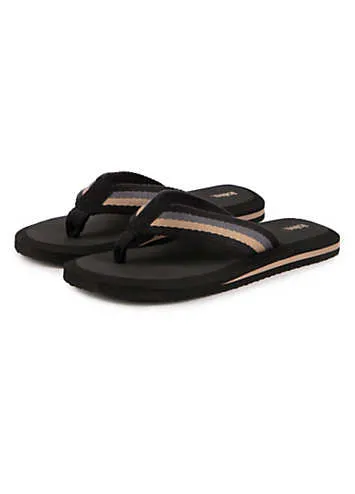 Mens Black Tape Toe Post Sandals by Totes | Look Again