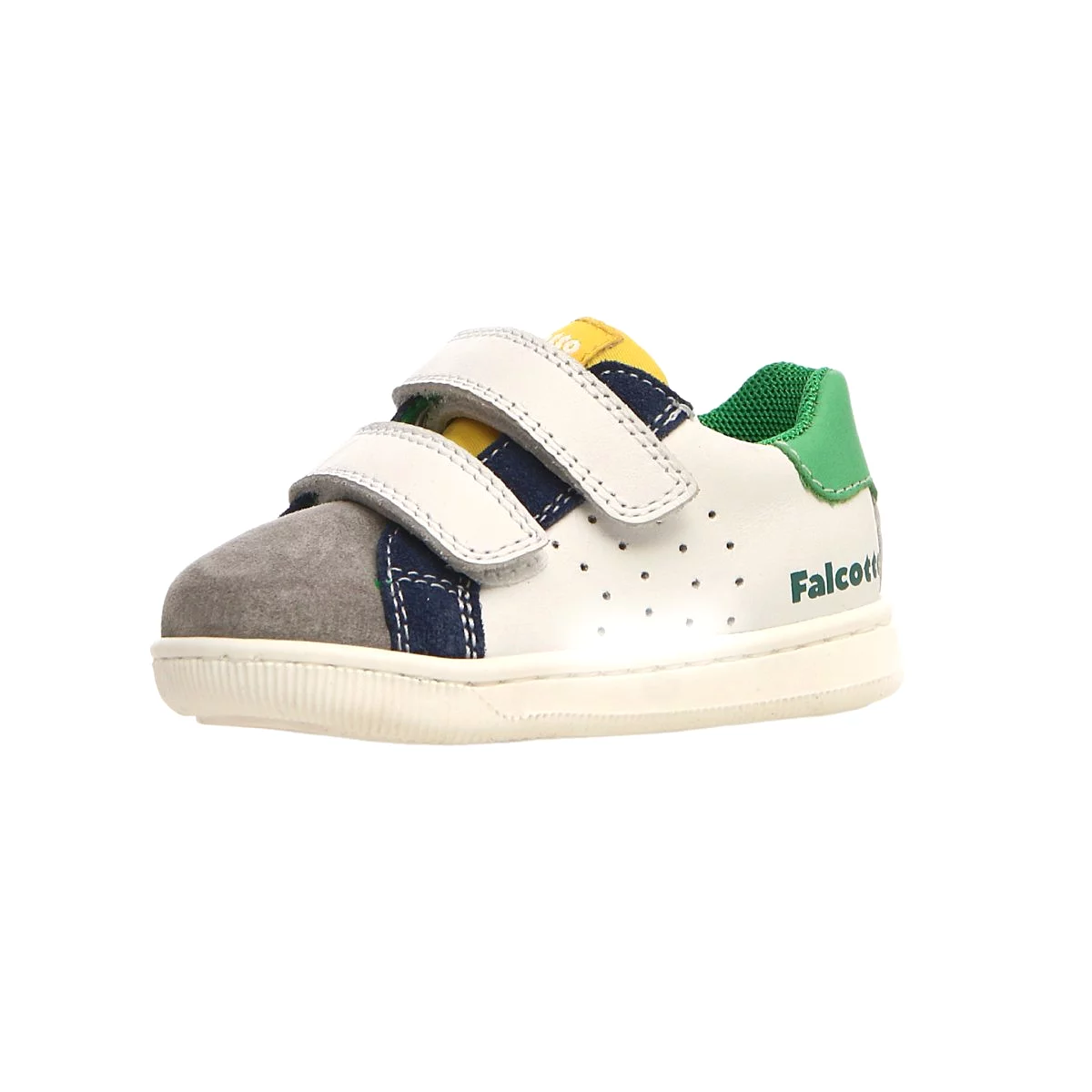 Naturino Toddler's (Sizes 22-26) Falcotto Kiner White/Grey/Navy Velcro