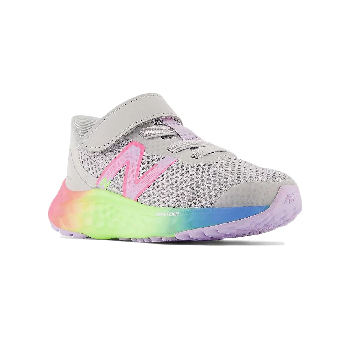 New Balance Toddler's Fresh Foam Arishi v4 Bungee Lace with Top Strap Grey/Rainbow