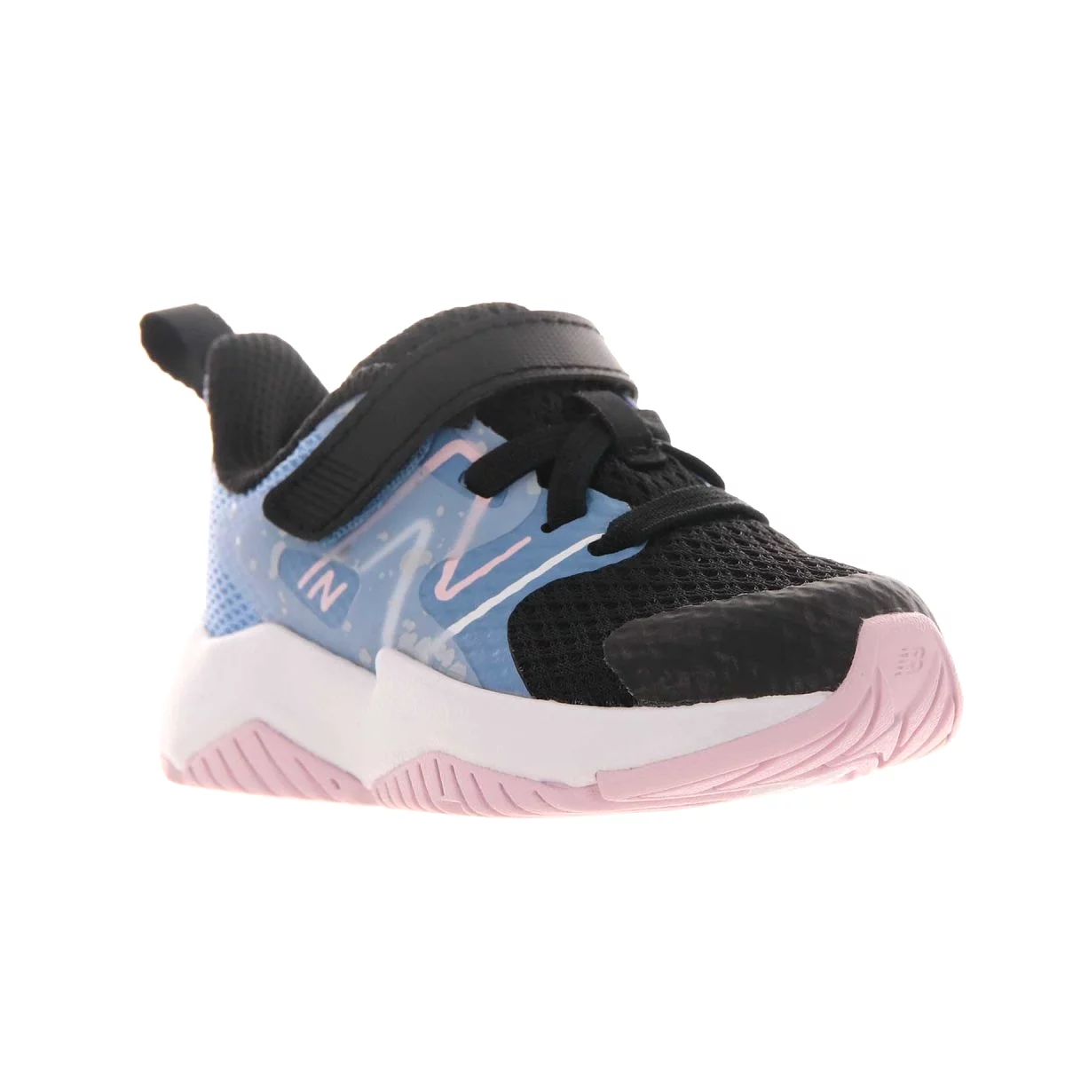 New Balance Toddler's Rave Run v2 Blue/Black/Pink Velcro