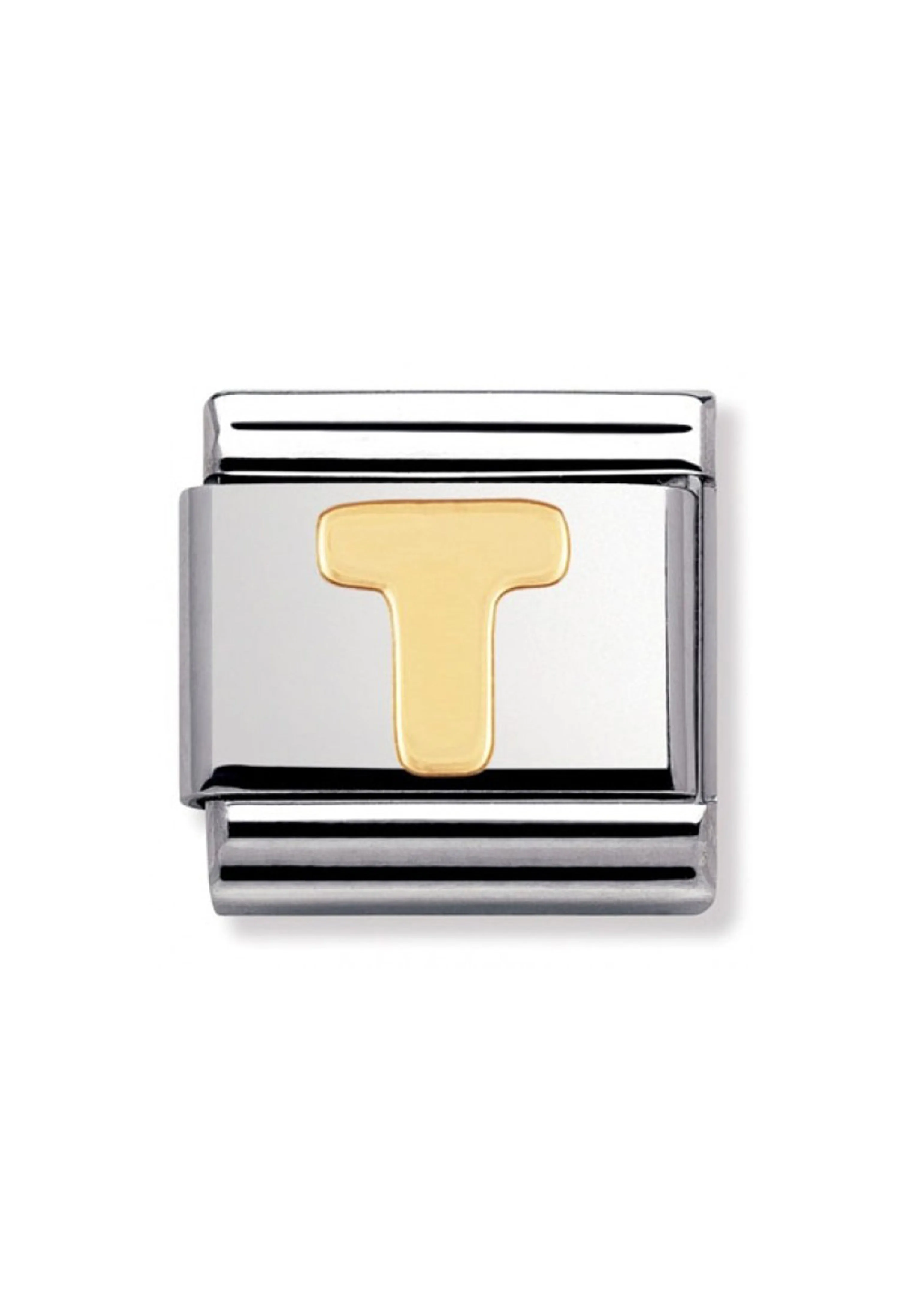 Nomination Composable Classic Link Letter T in 18k gold