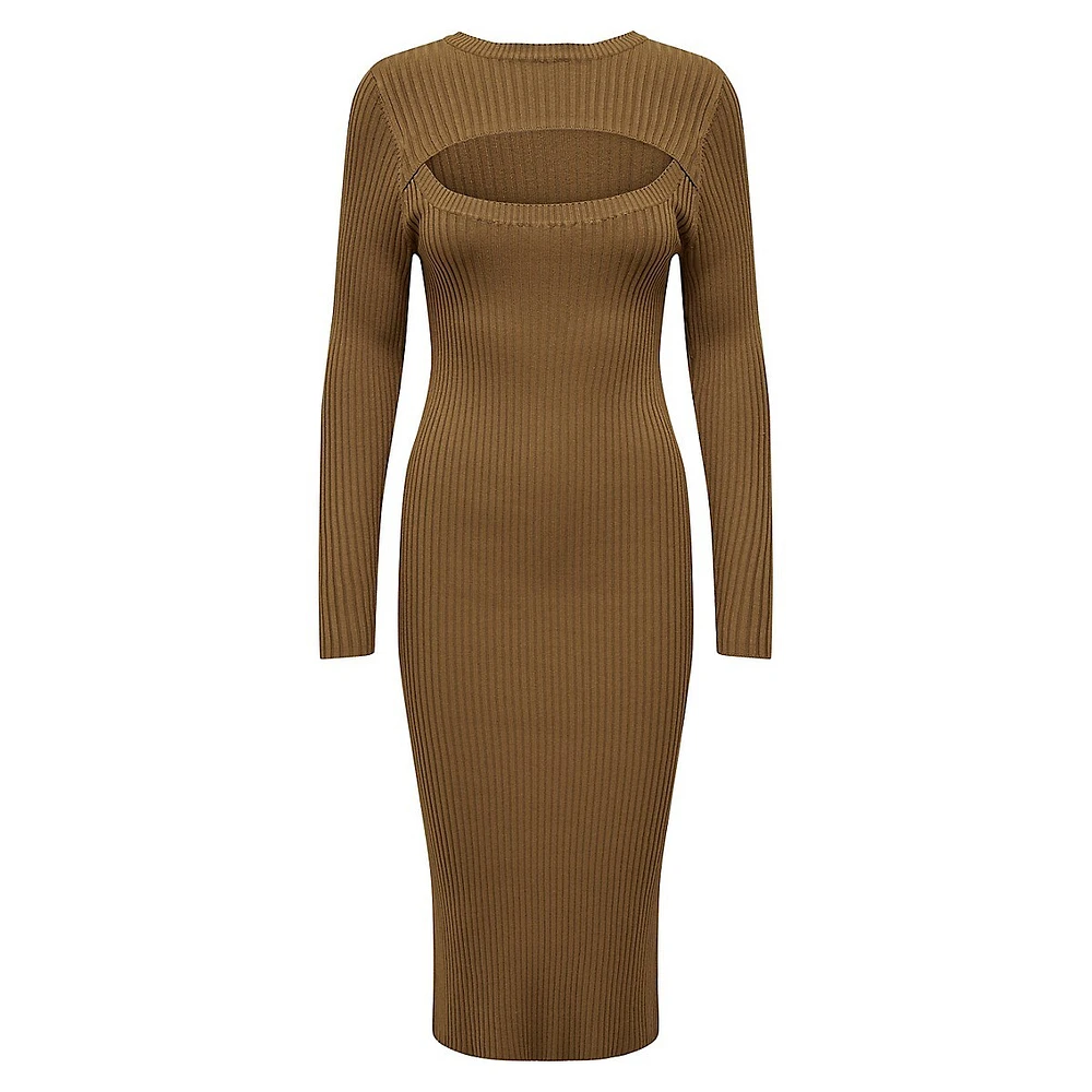 ONLY Cutout Ribbed Sweater Dress