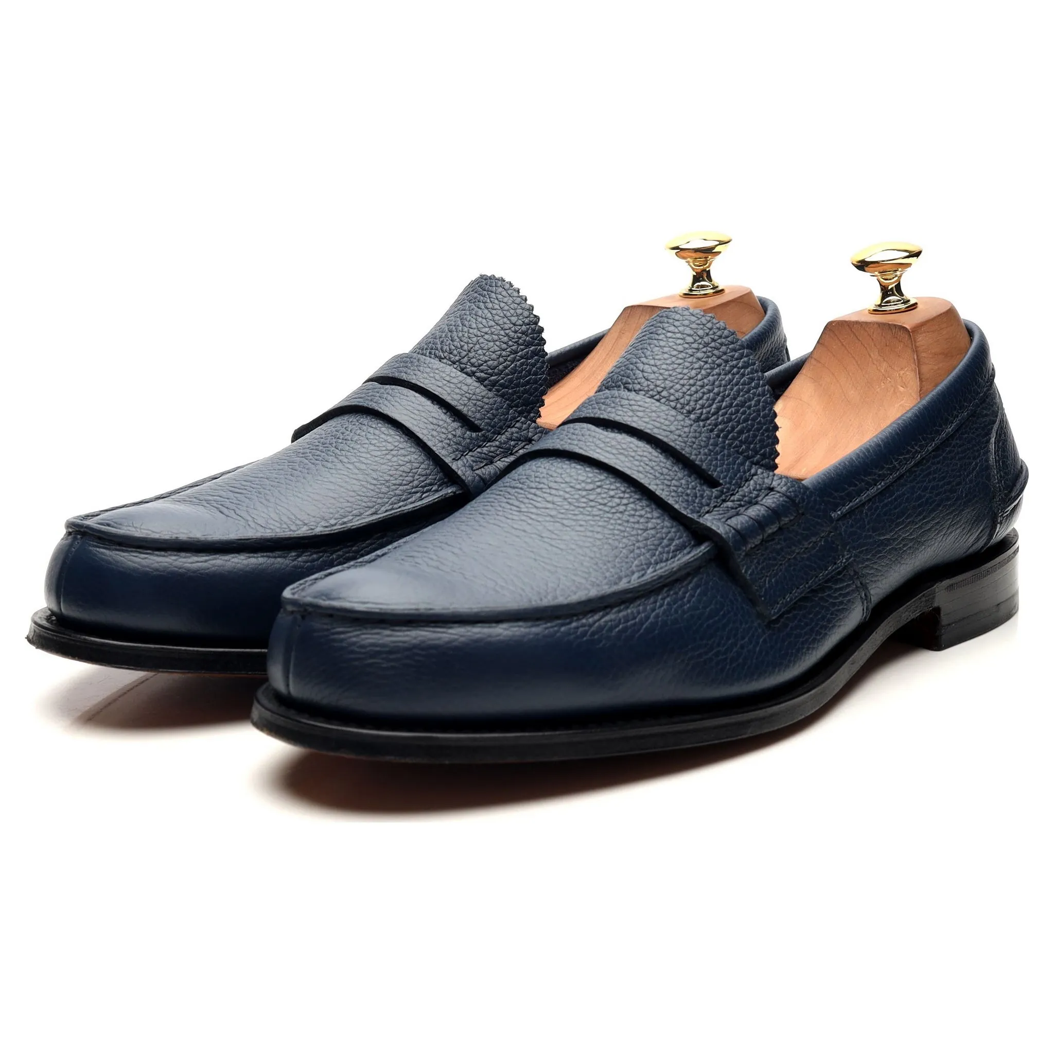 'Pembrey' Navy Blue Leather Loafers UK 10.5 F