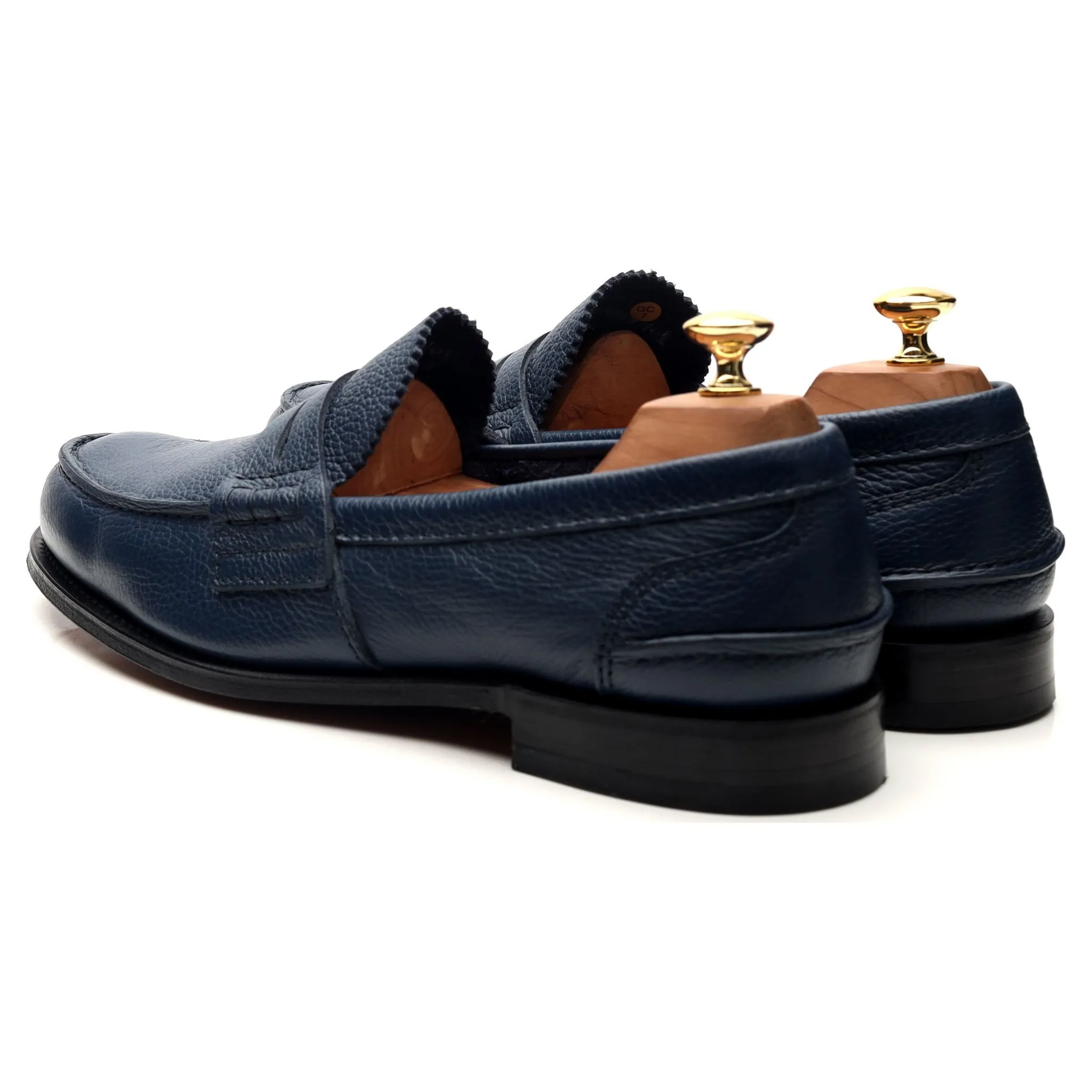 'Pembrey' Navy Blue Leather Loafers UK 10.5 F