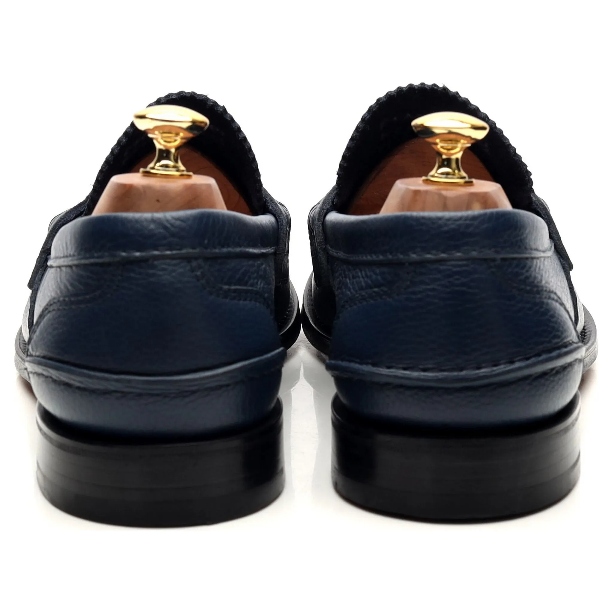 'Pembrey' Navy Blue Leather Loafers UK 10.5 F