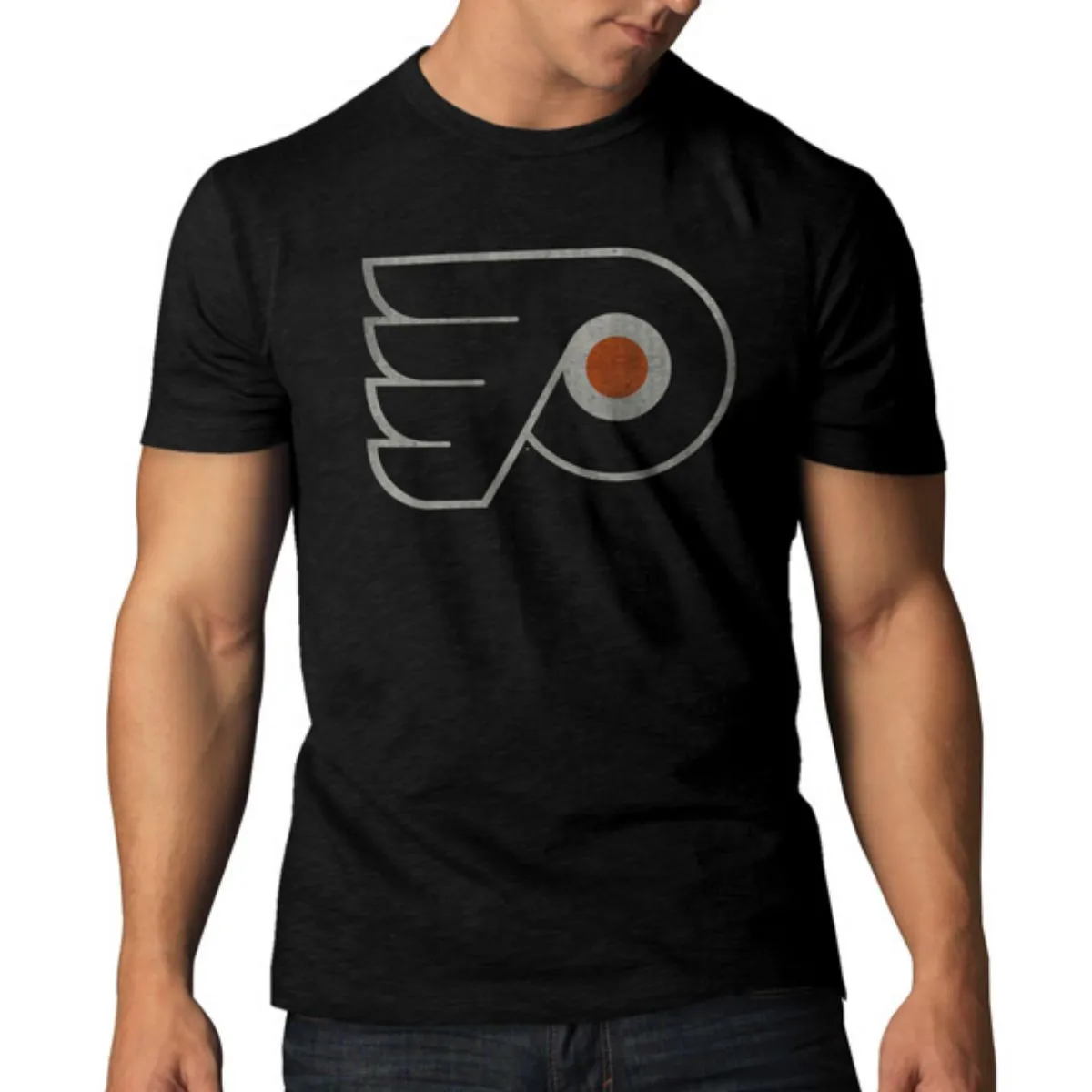 Philadelphia Flyers 47 Brand Jet Black Basic Scrum T-Shirt