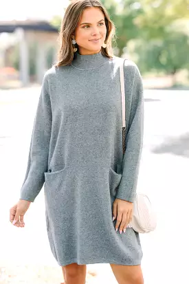 Pinch: Still In Love Gray Mock Neck Sweater Dress