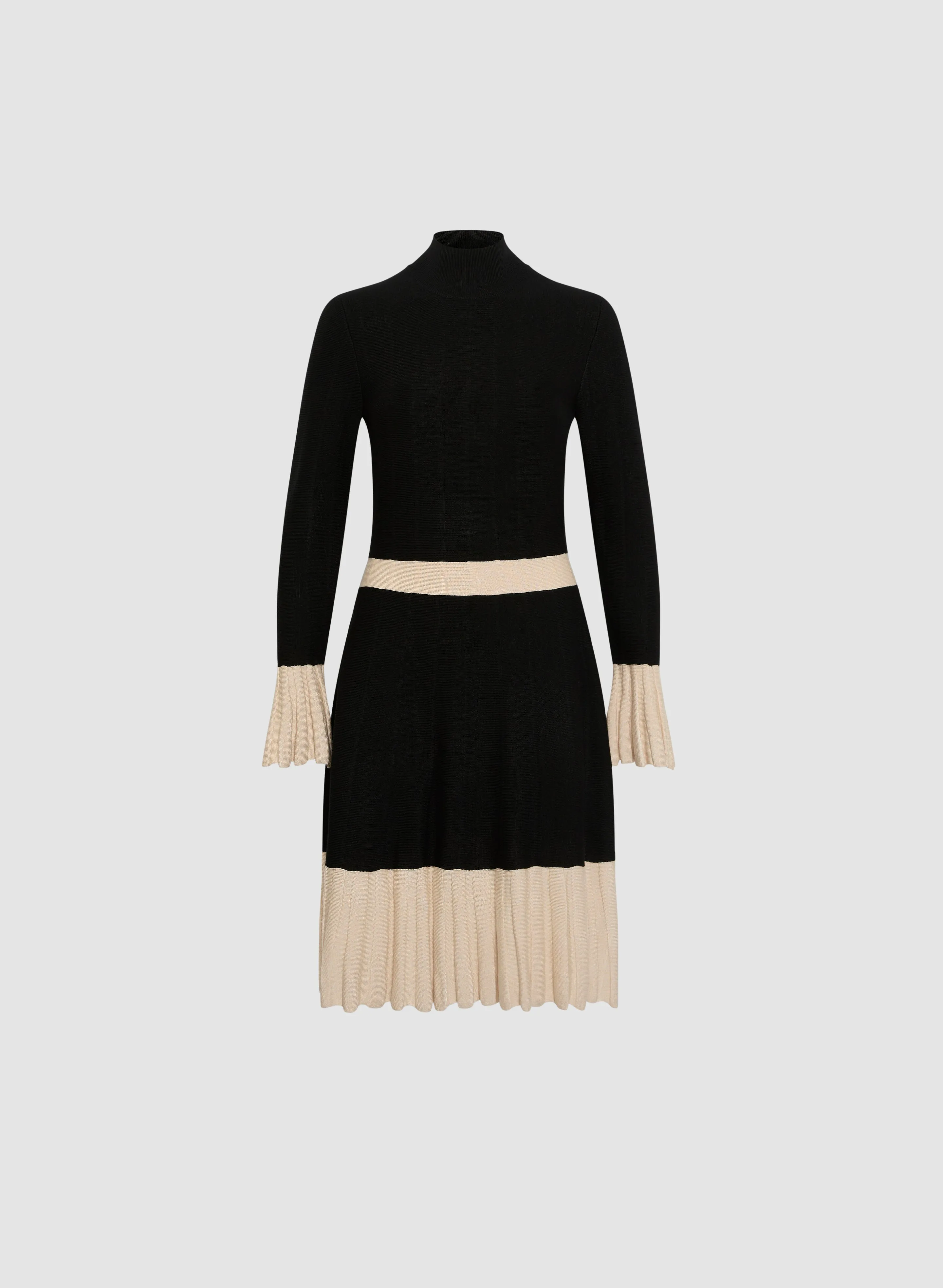 Pleat Detail Sweater Dress