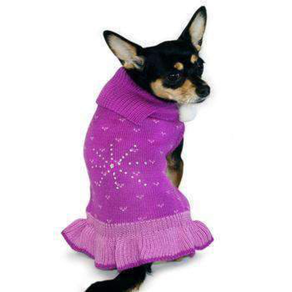 Rhinestone Snowflake Dog Sweater Dress