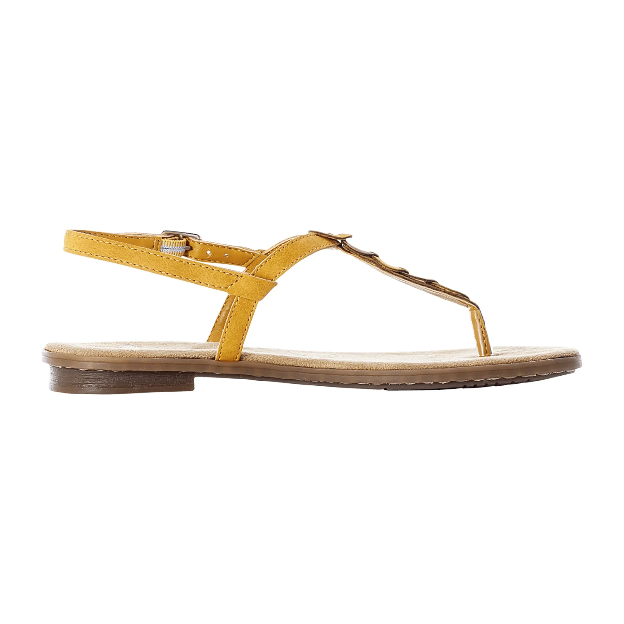 Rieker Yellow Toe Post Sandals for Women Summer Synthetic Material