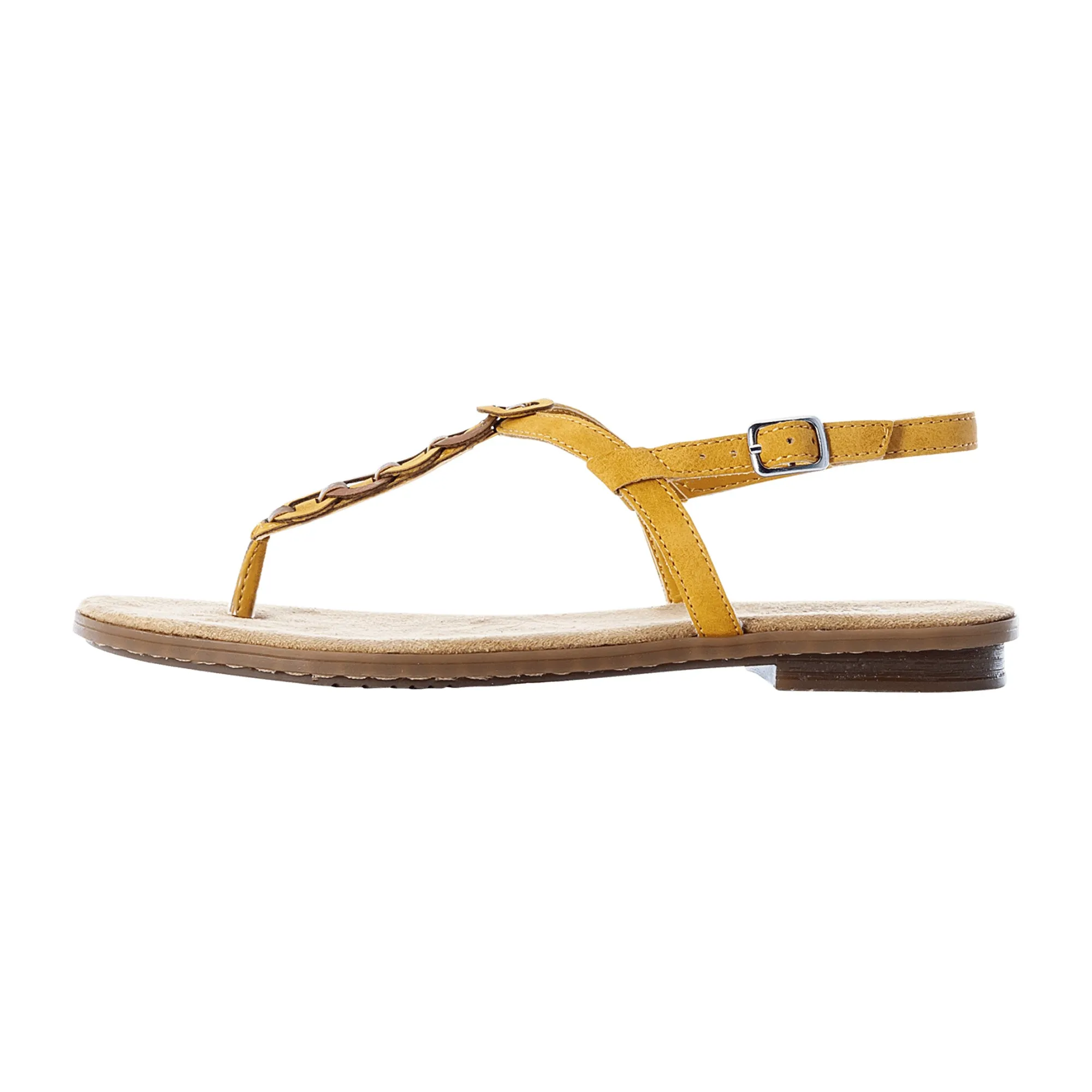 Rieker Yellow Toe Post Sandals for Women Summer Synthetic Material