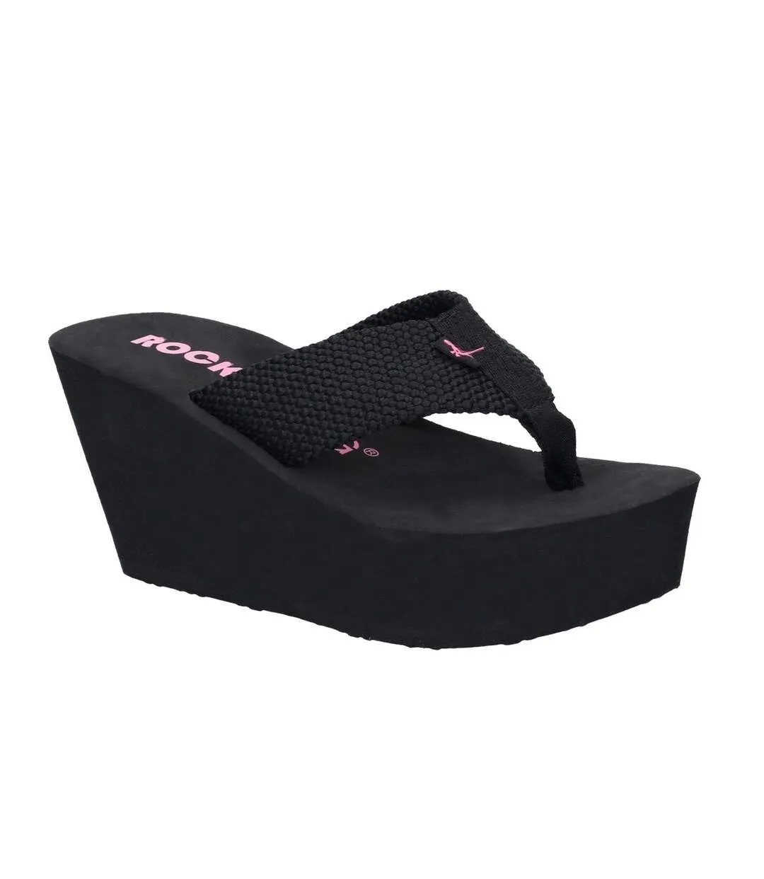 Rocket Dog Womens/Ladies Diver Webbing Slip On Wedge Sandals (Black) - UTFS6023