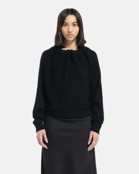 Ruched Dolman Sleeve Sweater - Black