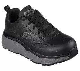 Skechers 108065BLK Alloy Toe Shoe Max Cushioning