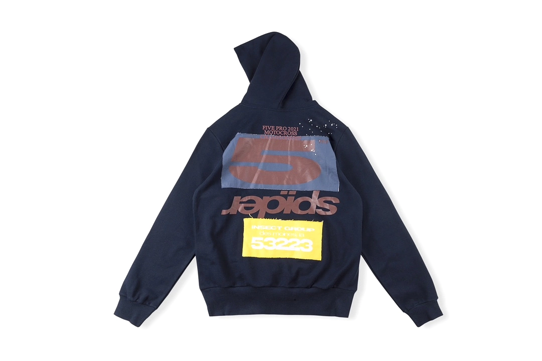 Sp5der Cropped Hoodie Navy Blue 12.12