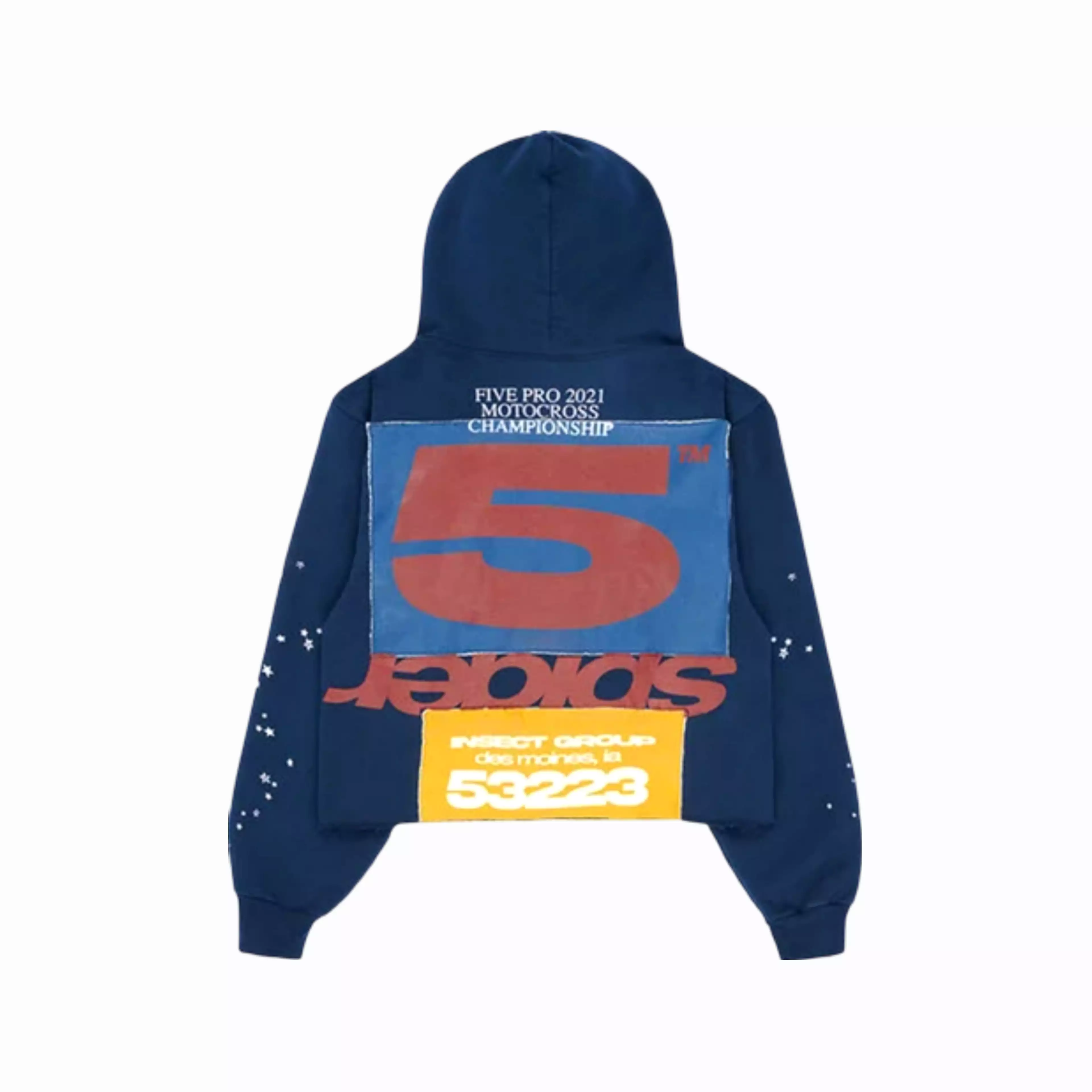 Sp5der 'Cropped' Pullover Hoodie Navy FW22