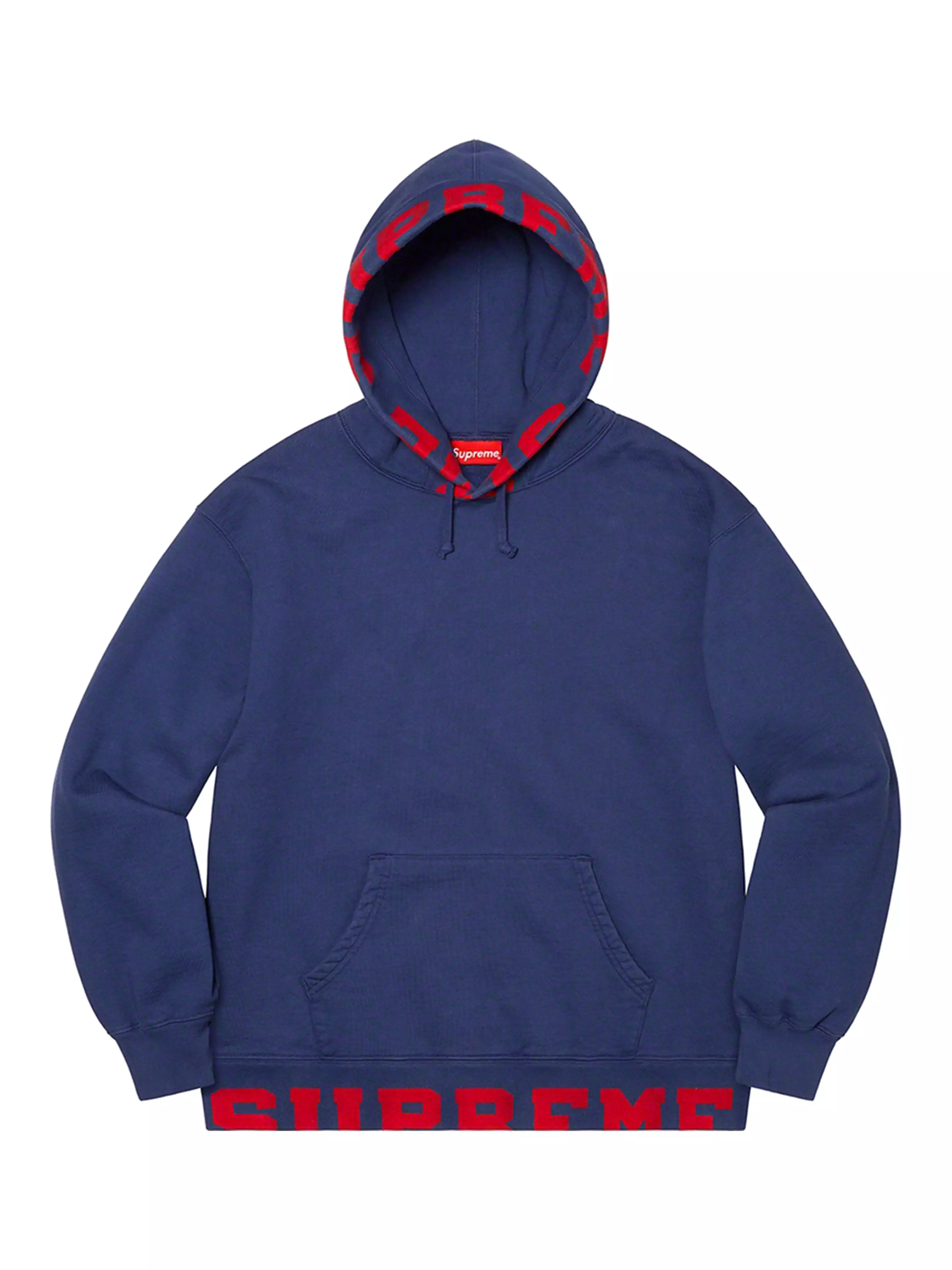 Supreme Cropped Logos Hoodie Dark Navy [SS21]