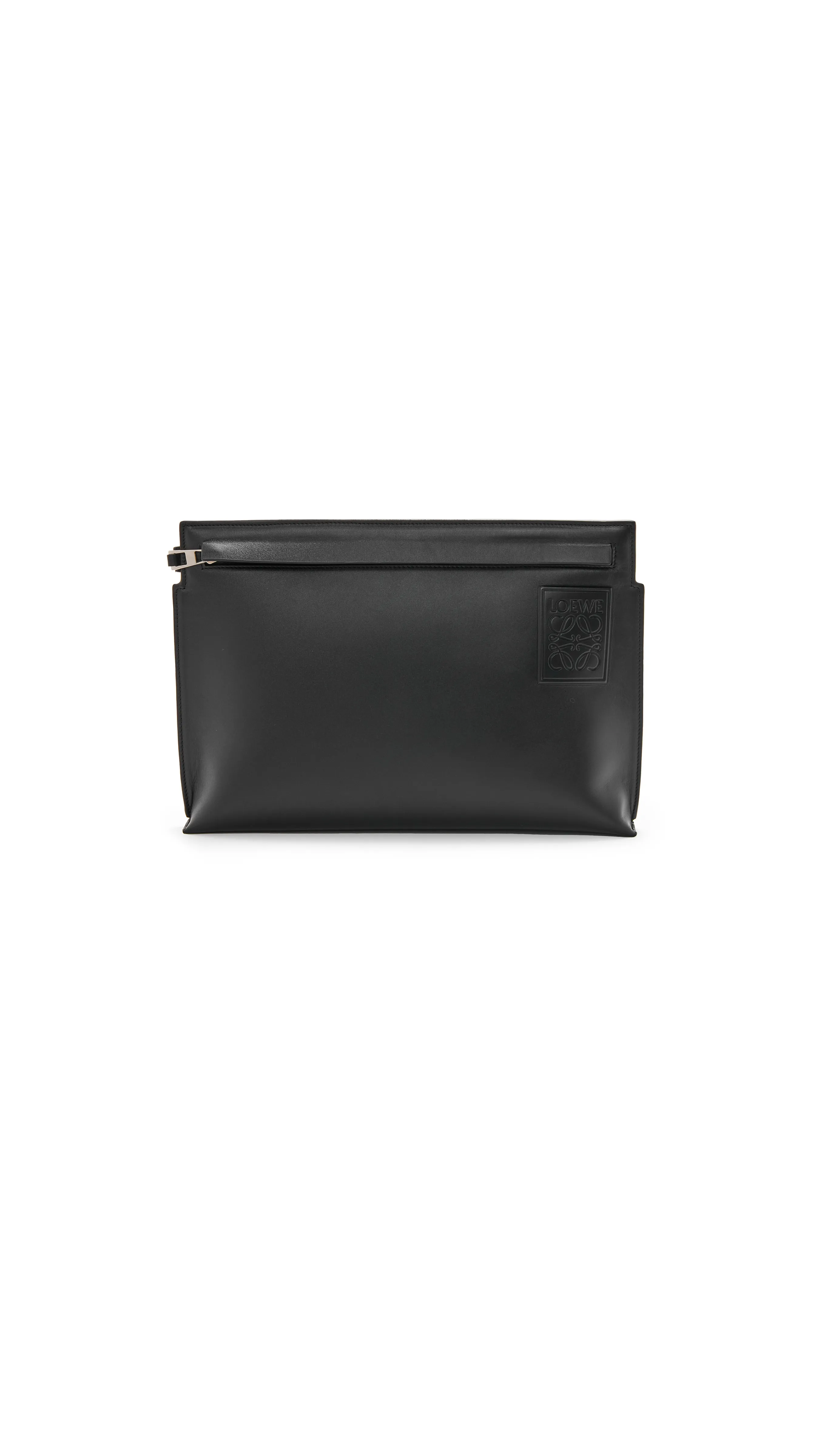 T Pouch In Satin Calfskin - Black