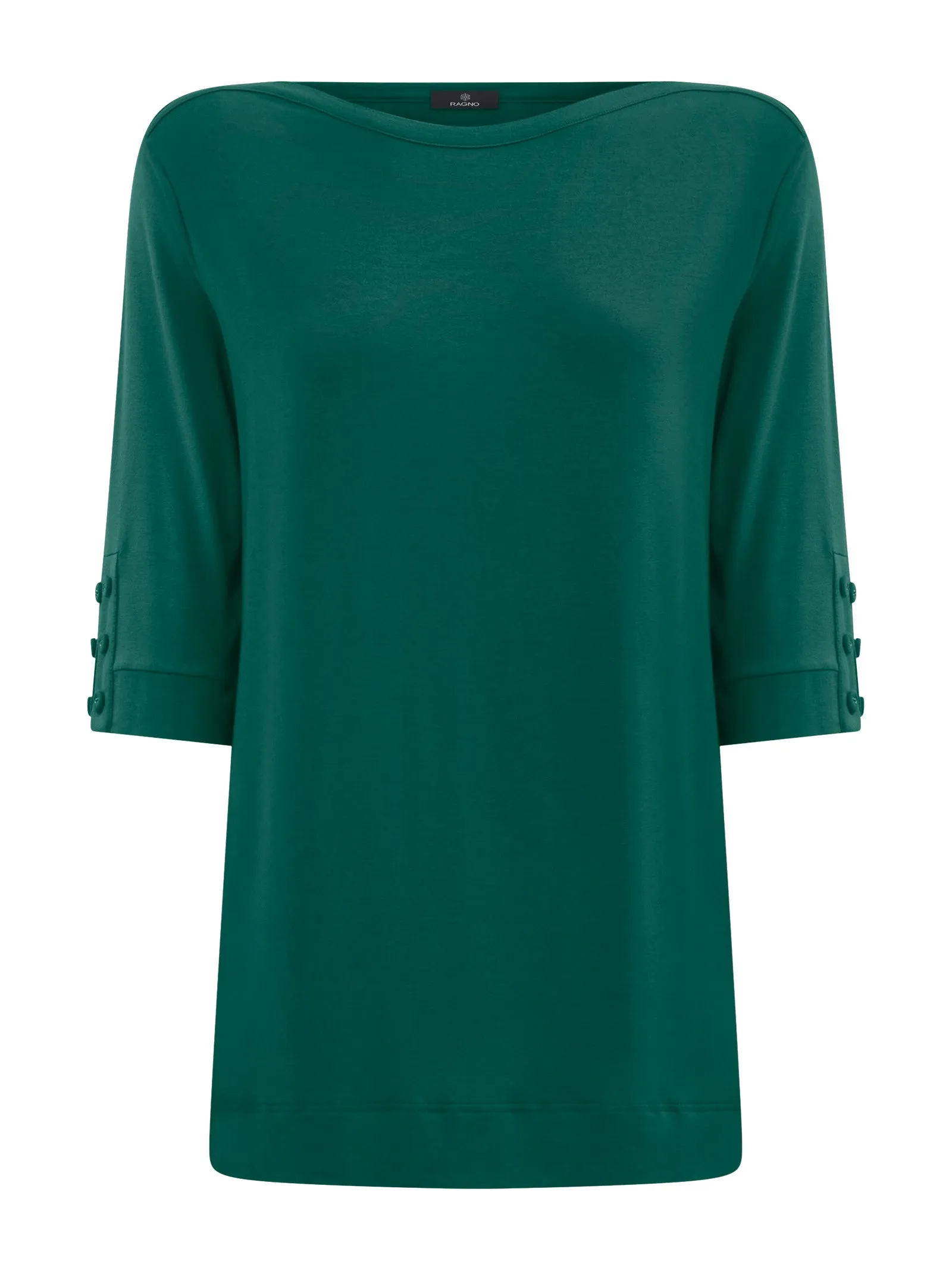 T-shirt con bottoni in Viscosa Summer  - Aventurine