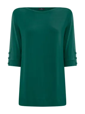 T-shirt con bottoni in Viscosa Summer  - Aventurine