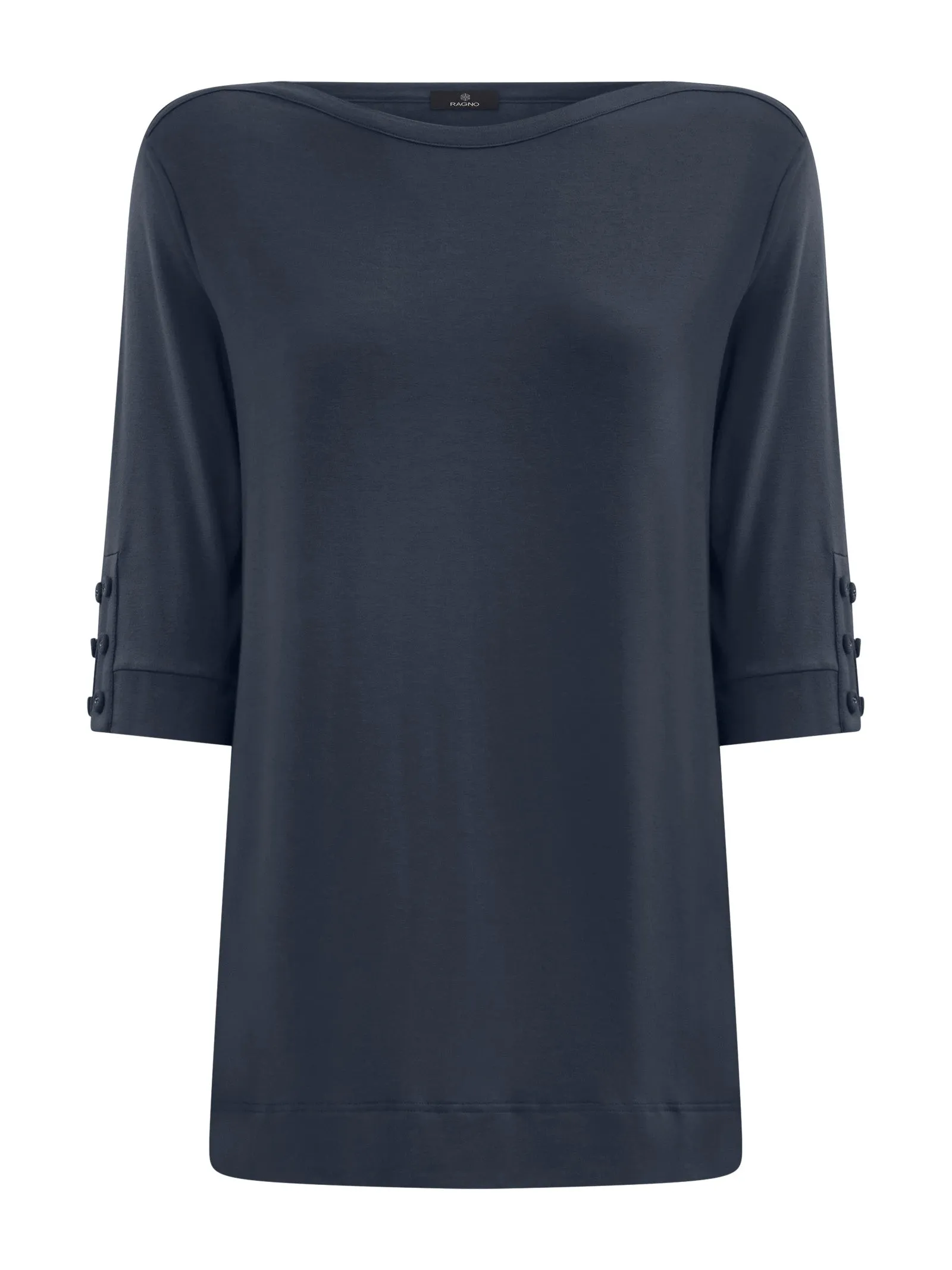 T-shirt con bottoni in Viscosa Summer  - Bleu