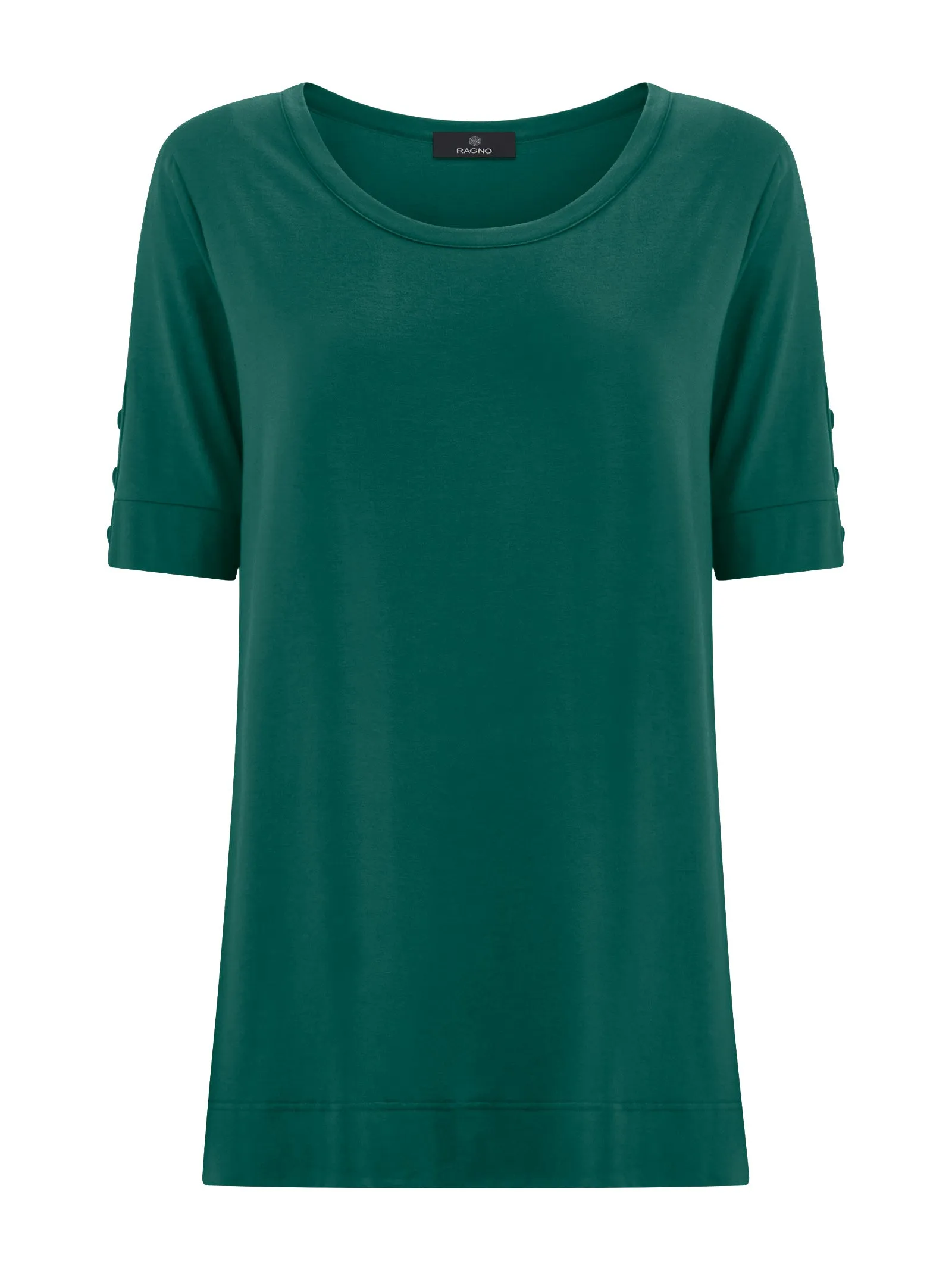 T-shirt girocollo con bottoni in Viscosa Summer  - Aventurine