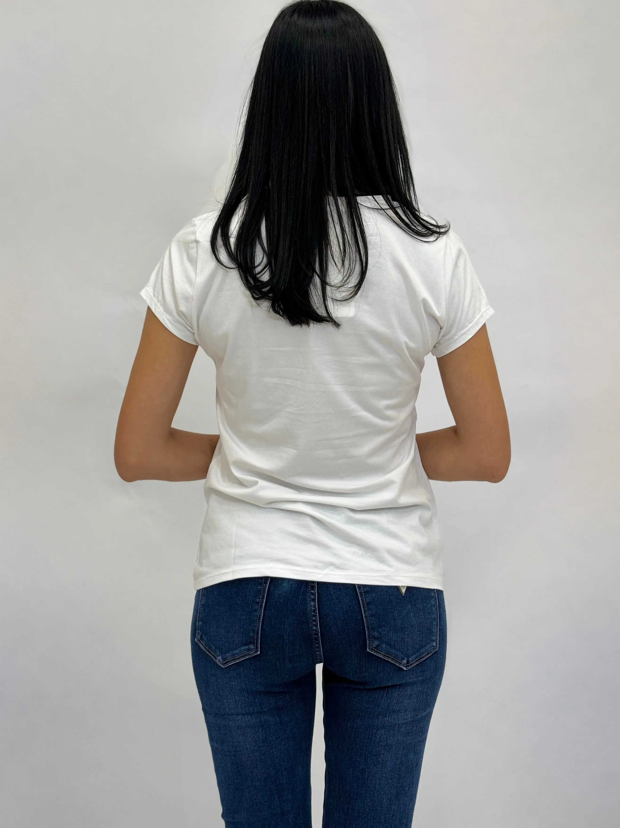 T-shirt in cotone con fantasia