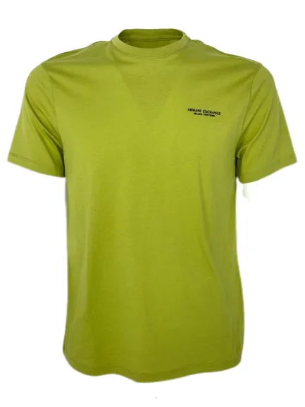 T-SHIRT UOMO VERDE ACIDO CON LOGO FRONTALE