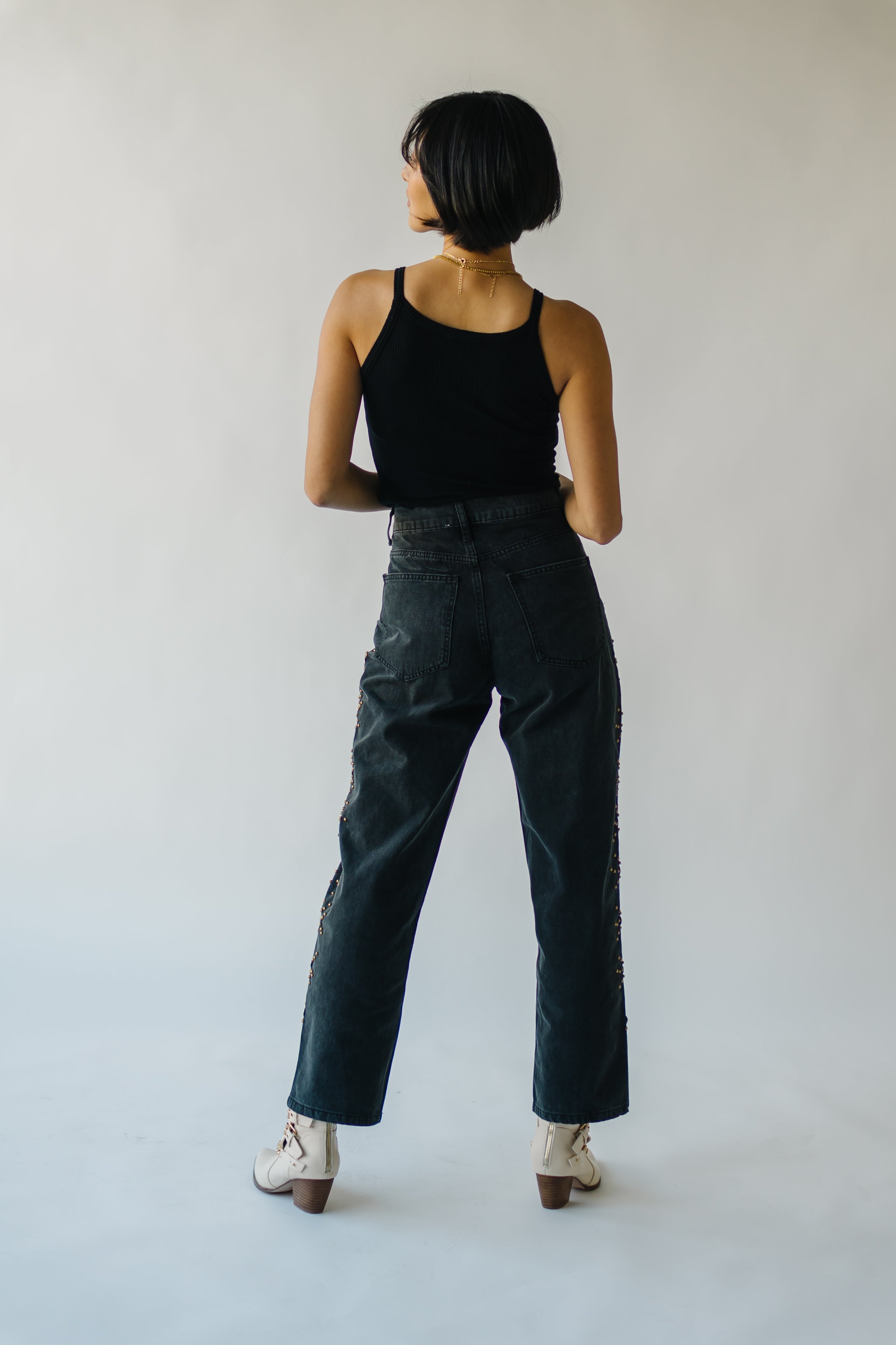 The Farrens Stud Detail Pant in Black