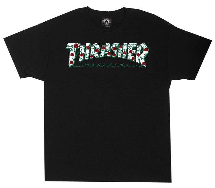 THRASHER T-SHIRT ROSES Black