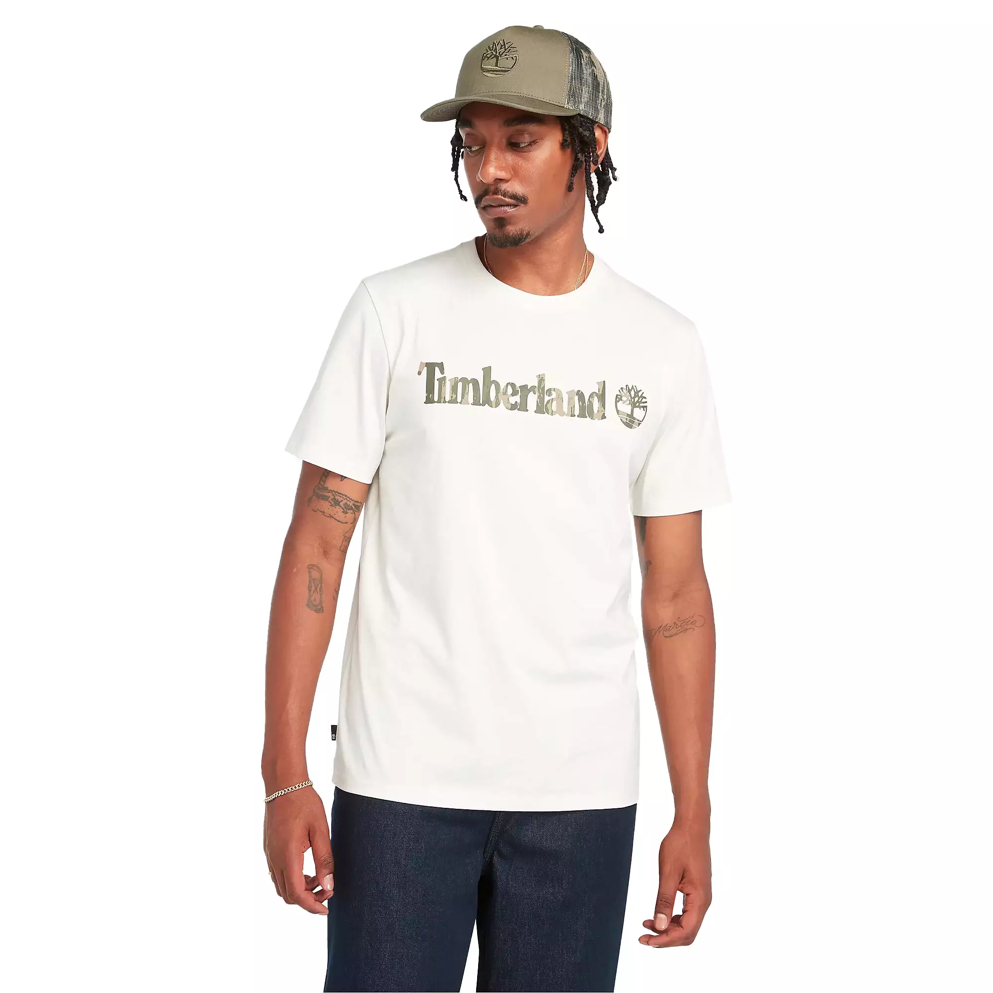 Timberland Mens 'Kennebec River' Camo Linear Logo T-Shirt