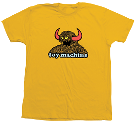 TOY MACHINE T-SHIRT FURRY MONSTER GOLD