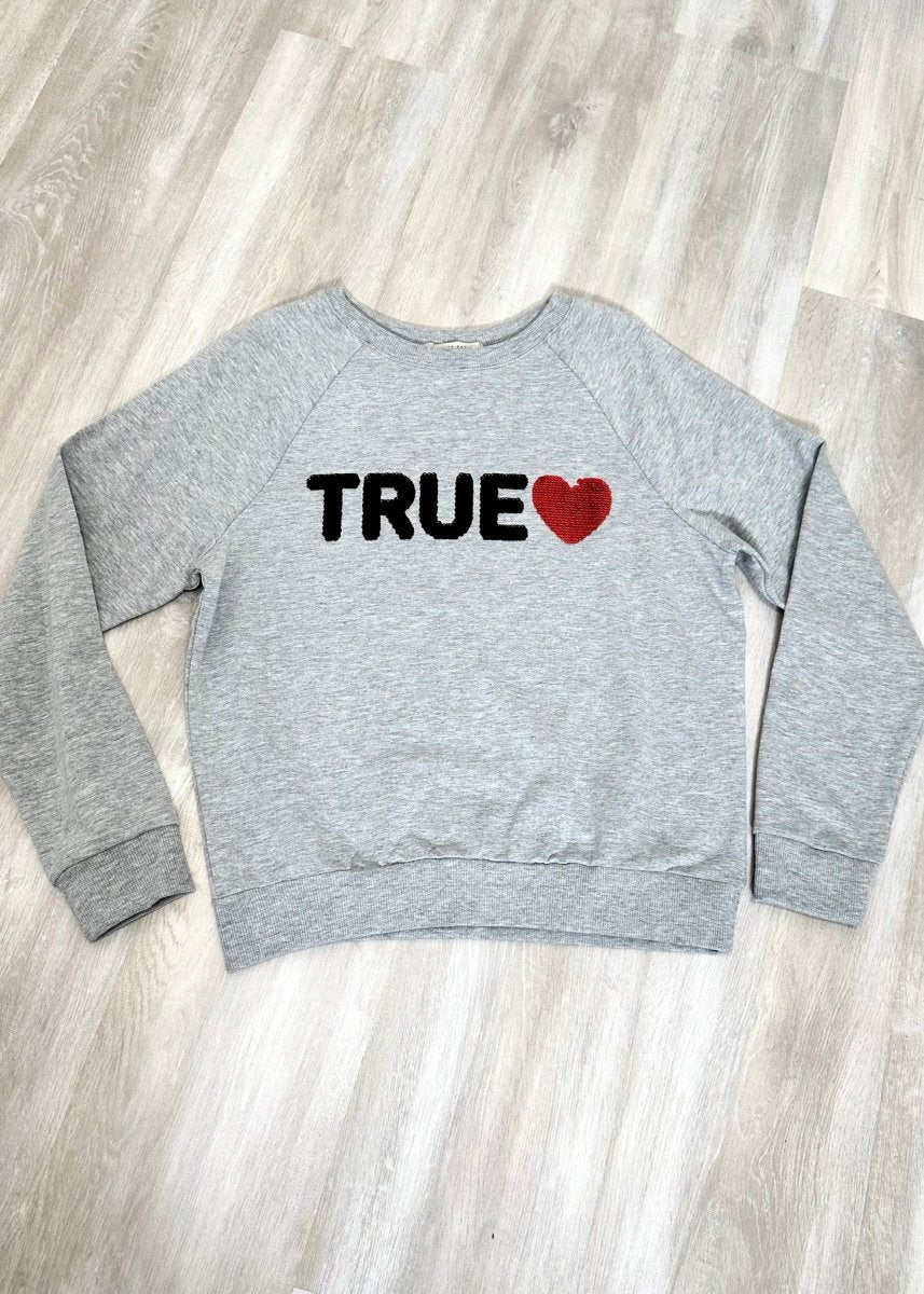 True Love Sequin Sweater Gray