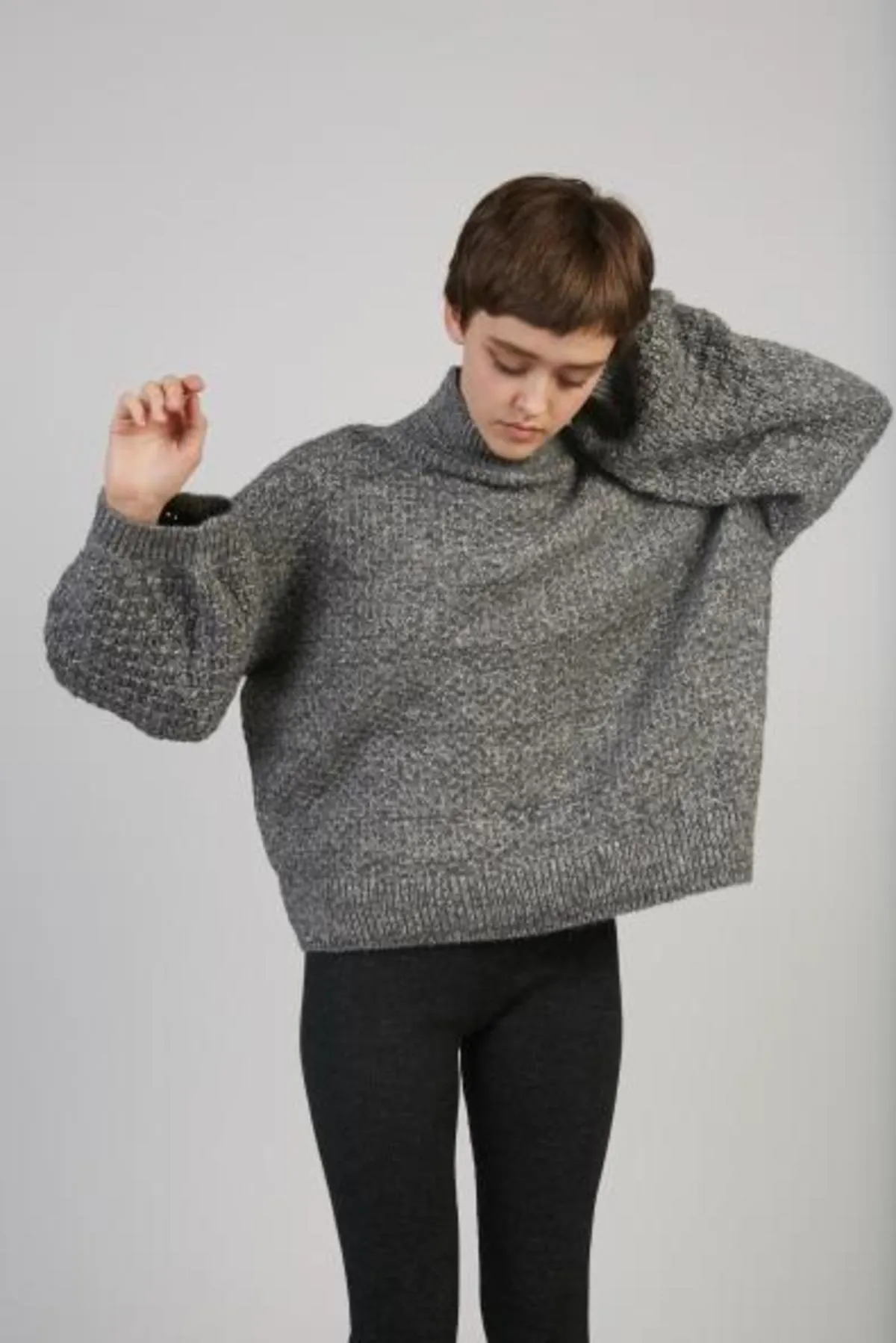 Tulip Sleeve sweater - charcoal