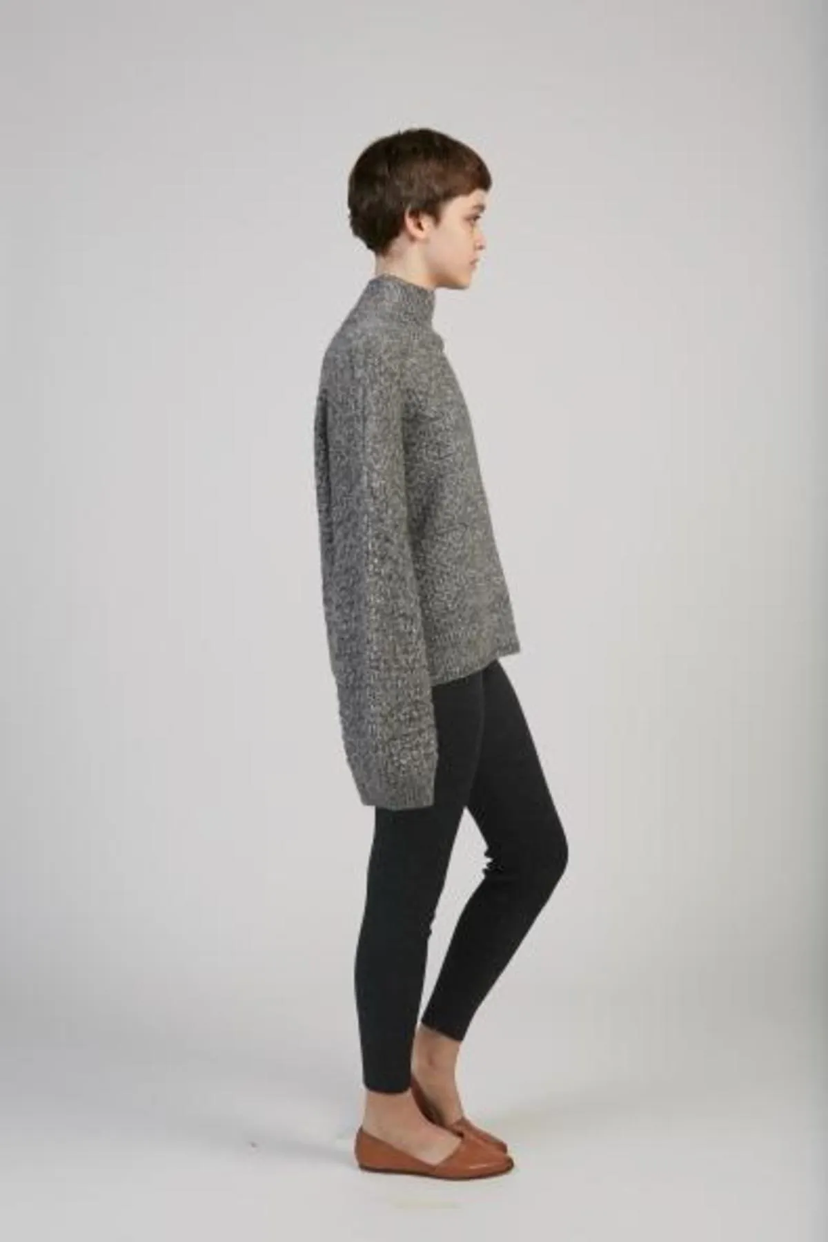 Tulip Sleeve sweater - charcoal