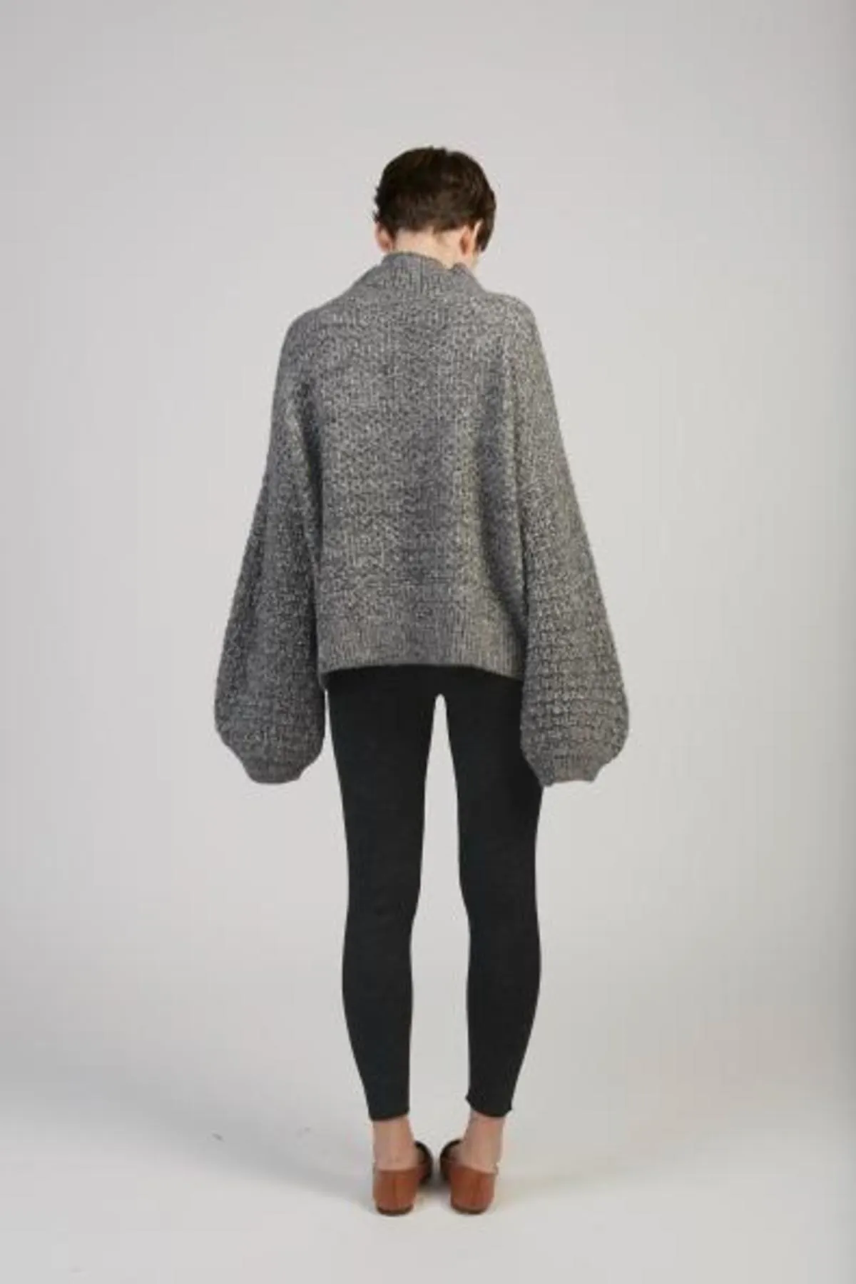 Tulip Sleeve sweater - charcoal